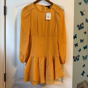 NWT Forever 21 Yellow Long Sleeve Dress